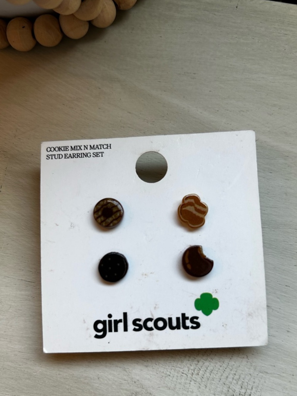 Girl Scouts Cookie Mix 'N Match Brown Kids Stud Earring Set